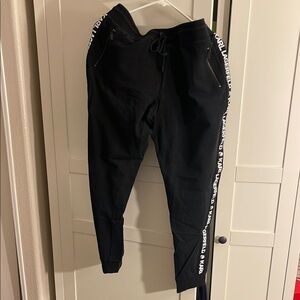 Karl Lagerfeld Black Joggers with Logo and Zipper